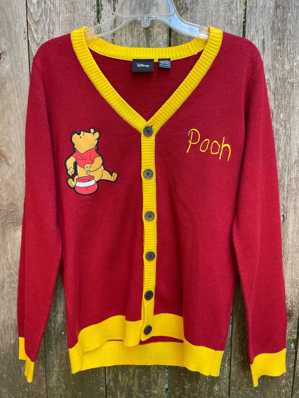 Disney Red and Yellow Winnie the Pooh Knit Cardigan